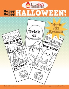 Preview of Happy Happy Halloween - Color-in Joke Bookmarks