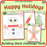 Happy Holiday Building Block Challenge Cards - Christmas /