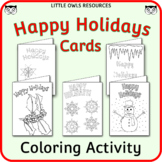 Happy Holiday Cards Templates - Coloring Activity