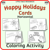 Happy Holiday Cards Templates - Coloring Activity (horizon