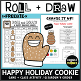 Happy Holiday Cookie Roll and Draw Dice Game FREEBIE | Dra