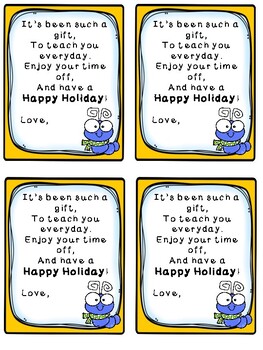 Happy Holidays! Student Gift Tags by Salandra Grice | TpT