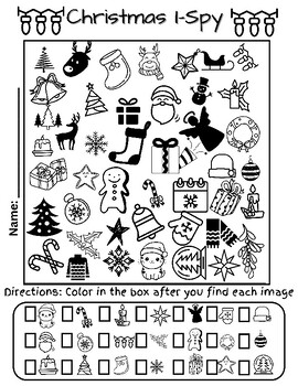 Christmas I-Spy by HOORAY FOR FIRST WITH MS SITES | TPT