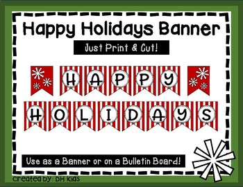 Happy Holidays Banner - Snowflake Winter Welcome Bulletin Board - December