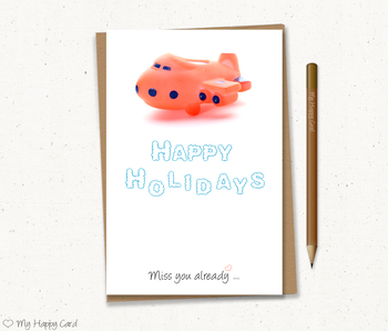 Preview of Happy Holidays Card, Farewell Card, Vacation Card, 4"X6". Printable