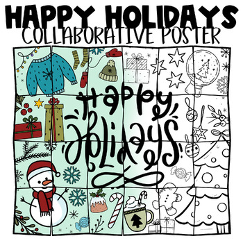 Giant Collaborative Colouring Pages – Christmas Doodles