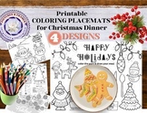 Printable Happy Holidays / Christmas Coloring Placemats - 
