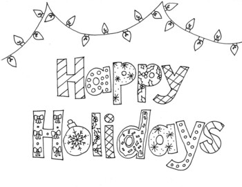 happy holidays coloring pages