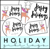 Happy Holidays Gift Tags and Cards with Reindeer
