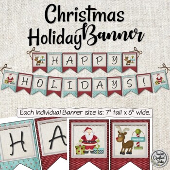 Preview of Happy Holidays Printable Banner | Christmas Banner