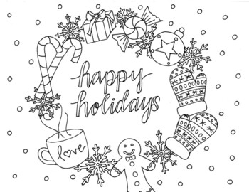 Happy Holidays Coloring Pages Printable