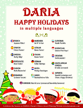 Preview of Happy Holidays in 18 Languages