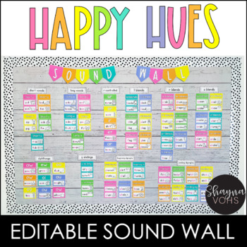 Preview of Happy Hues Sound Wall Editable