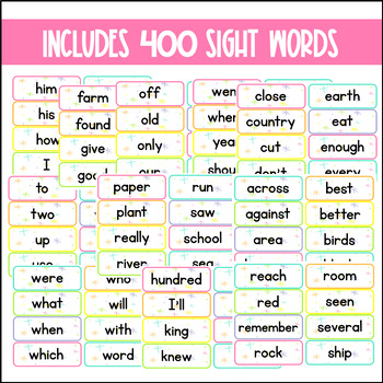 Happy Hues Word Wall Frys First 400 Sight Words by Shayna Vohs | TpT