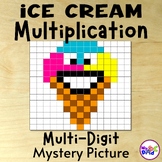Summer Multiplication Ice Cream Mystery Picture Math Activ