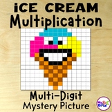 Summer Ice Cream Multi-Digit Multiplication Color by Numbe