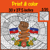 Happy Juneteenth Day Coloring Poster Activity Freedom Day 