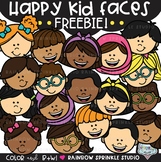 Happy Kid Faces Clipart FREEBIE! {kid clipart}