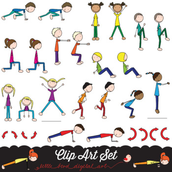 kids fitness clip art