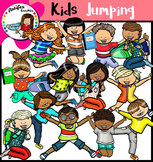 Happy Kids Jumping Clip Art