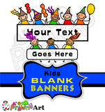 Happy Kids Page Borders & Banner Clip Art Set