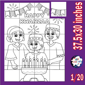 Preview of Happy Kwanzaa Collaborative Coloring Poster Bulletin Board Craft