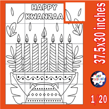 Preview of Happy Kwanzaa Collaborative Coloring Poster Bulletin Board Craft