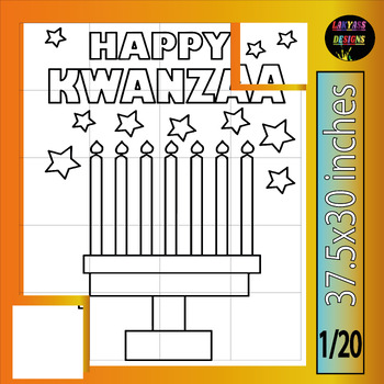 Preview of Happy Kwanzaa Collaborative Coloring Poster Engaging Art Bulletin Board