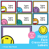 Happy Face Editable Labels or Name Tags