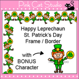 Borders - Happy Leprechaun Frame - St. Patrick's Day Clip Art