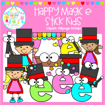 Preview of Happy Magic e Stick Kids Clipart