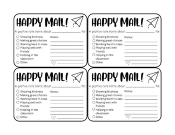Preview of Happy Mail | Parent Communication | Positive Notes Home