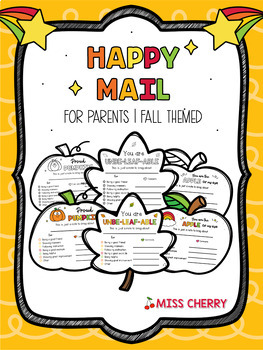 Preview of Happy Mail | Positive Notes Home | EDITABLE | Fall