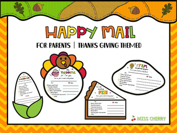 Preview of Happy Mail | Positive Notes Home | EDITABLE | Thanksgiving