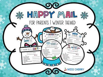 Preview of Happy Mail | Positive Notes Home | EDITABLE | Winter