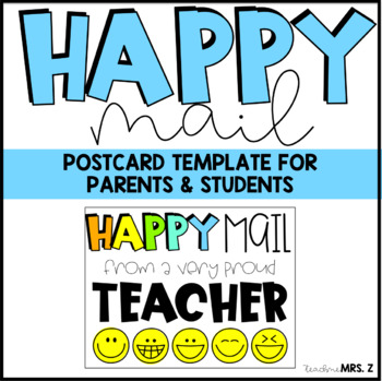 Happy Mail Postcard Template by Kristina Zucchino TPT