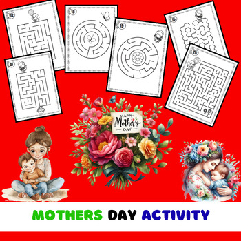 Preview of Happy May Mothers Day Activity For First Grade & Kindergarten