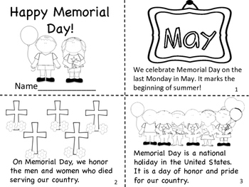 happy memorial day mini book and coloring pages by miss p s prek pups