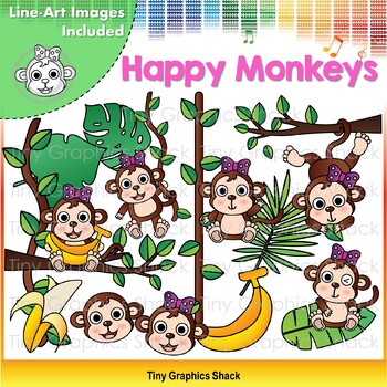 Preview of Happy Monkeys Clip Art