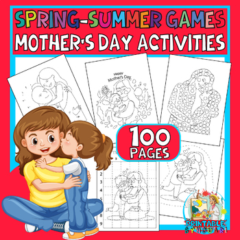 Preview of Happy Mother's Day Activity Pages for kids- summer activities for kids, summer