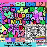 Happy Mother's Day Coloring Page Gift Mom Pop Art Coloring