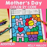 Happy Mother's Day Coloring Pages Color by Number Addition