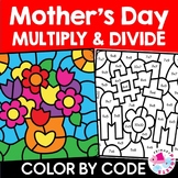 Mother's Day Color by Number Code Multiplication Division 