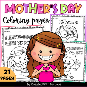 Preview of Happy Mother's Day Coloring pages Activity, Appreciation Cards Gifts Sheets
