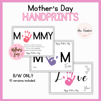 Preview of Happy Mother's Day Handprint Craft Activity