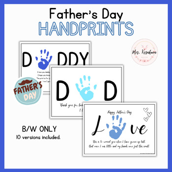 Preview of Happy Father's Day Handprint Craft Activity