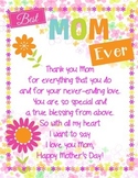 Happy Mother's Day Printable Poem Freebie!