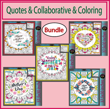 Preview of Happy Mother's Day - Quote Collaborative Pages | Be kind | Bulletin Board Bundle