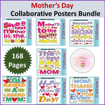 Preview of Happy Mother's Day Quotes collaborative posters | Bulletin Board-Be Kind Bundle