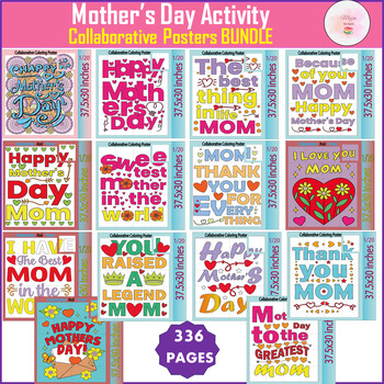 Preview of Happy Mother's Day Quotes collaborative posters | Bulletin Board-Be Kind Bundle